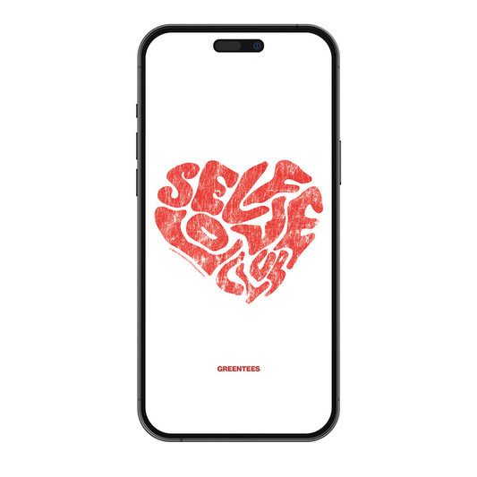 Vintage Self Love Club - Wallpaper White/Red